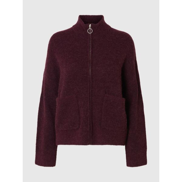 Sia Ras Zipper Cardigan - Fig 