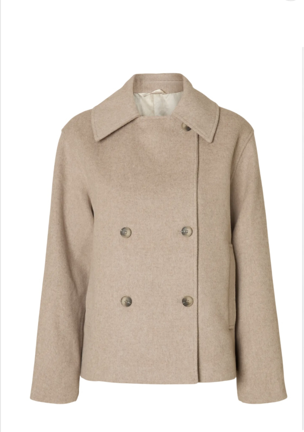 Alma Short Wool  Blend Jacket - Sandshell  - Image 2