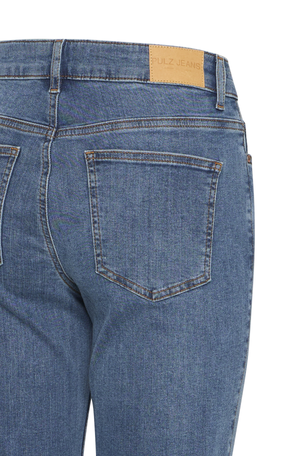 PZEmma HW Jeans Straight Med.Blå L30 - Image 3