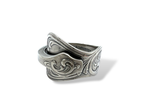 Sølvbestikk ring m. mønster