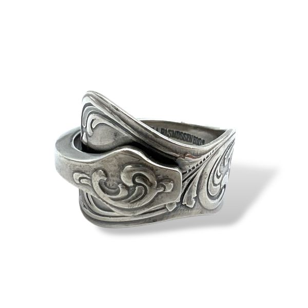 Sølvbestikk ring m. mønster