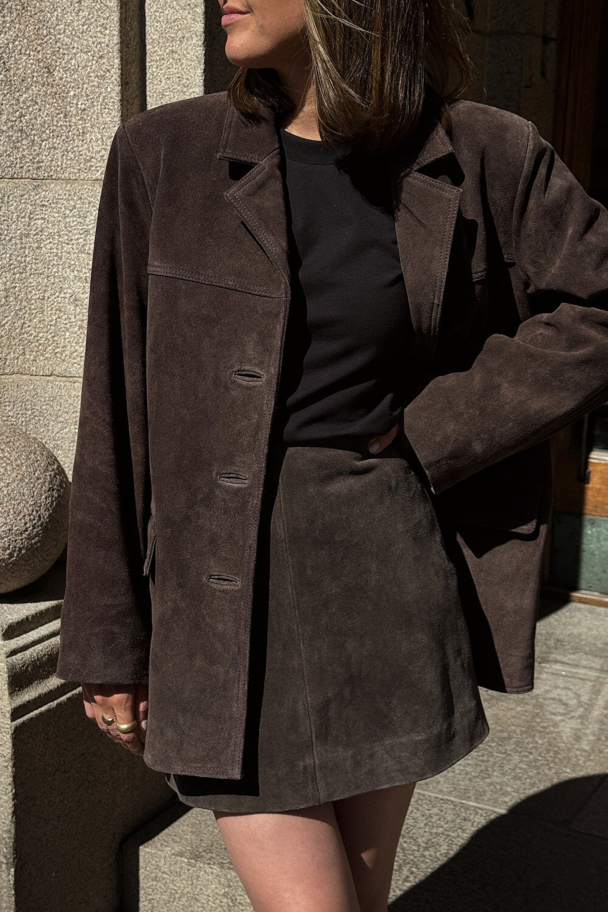 Vaiana Suede Blazer - Mocha Brown  - Image 3