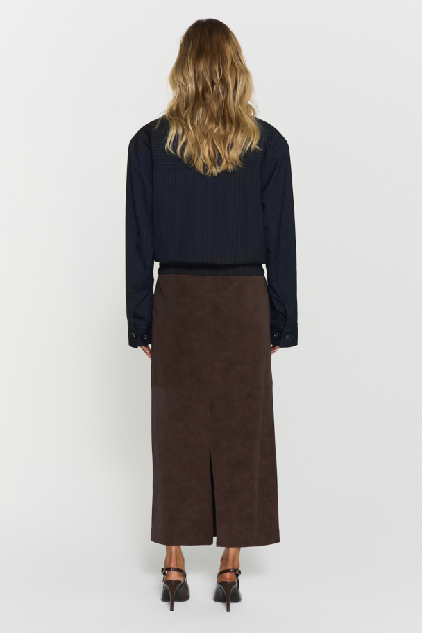 Yara Faux Suede Skirt - Mocha Brown  - Image 2