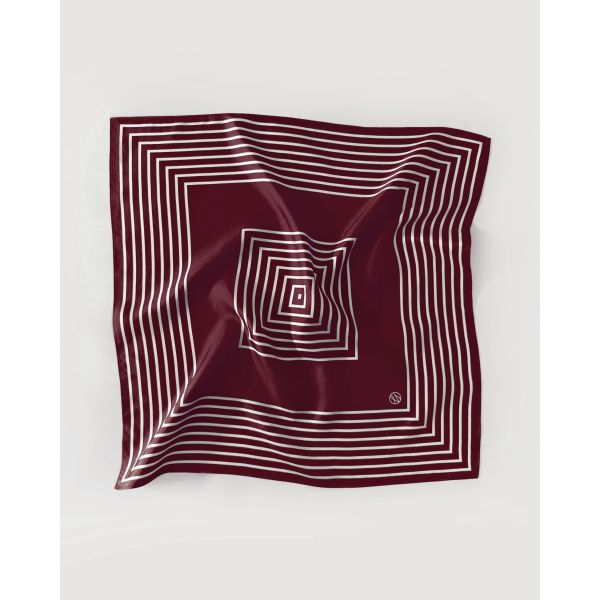 Striped Scarf - Wine Red - 50cm