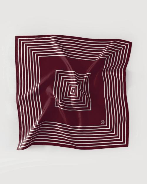 Striped Scarf - Wine Red - 50cm