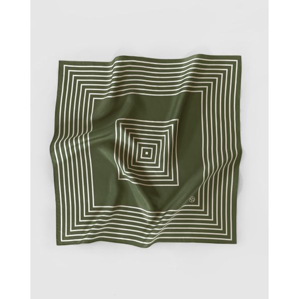 Striped Scarf - Green - 50cm