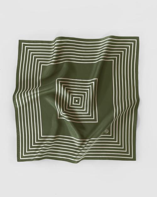 Striped Scarf - Green - 50cm
