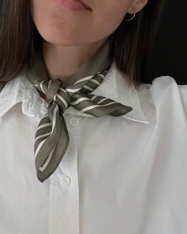 Striped Scarf - Green - 50cm - Image 2