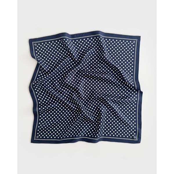 Polkadot Scarf - Navy - 65 cm