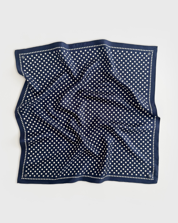Polkadot Scarf - Navy - 65 cm