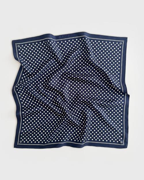 Polkadot Scarf - Navy - 65 cm
