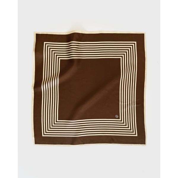 Striped Scarf - Mocha Mousse/Cream- 65 cm