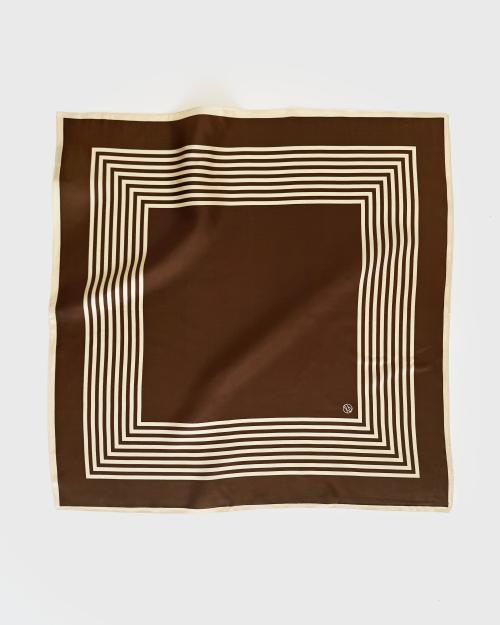Striped Scarf - Mocha Mousse/Cream- 65 cm