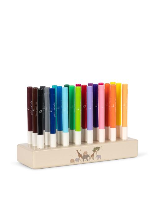 Konges Sløjd | Markers in Wooden Block 24 - Safari