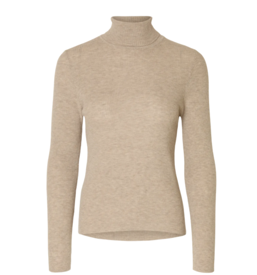 Ingrid Knit Wool Roll Neck- Island Fossil