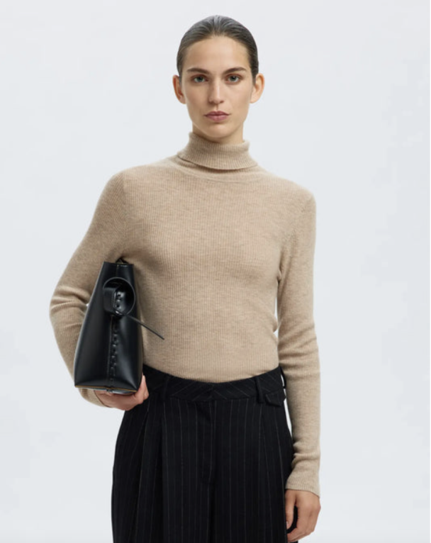Ingrid Knit Wool Roll Neck- Island Fossil - Image 2