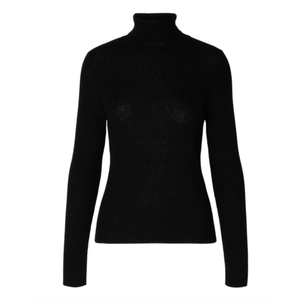 Ingrid Knit Wool Roll Neck- Black 