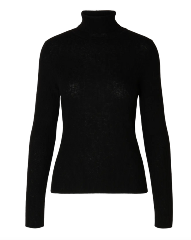 Ingrid Knit Wool Roll Neck- Black  - Image 1