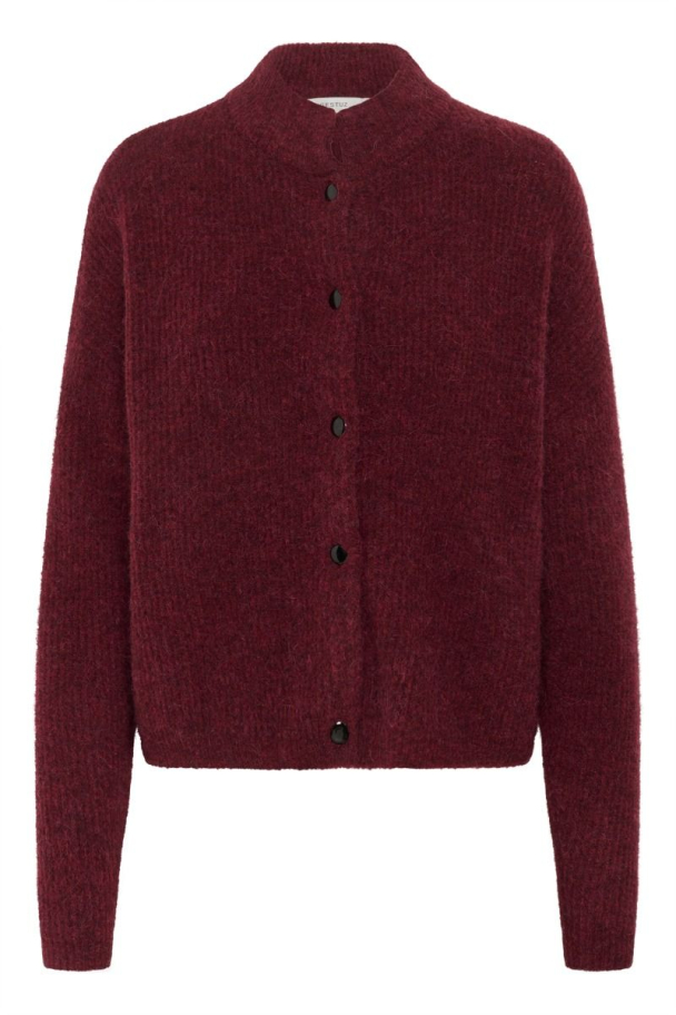 Alpha Short Cardigan - Blood Red Melange  - Image 2
