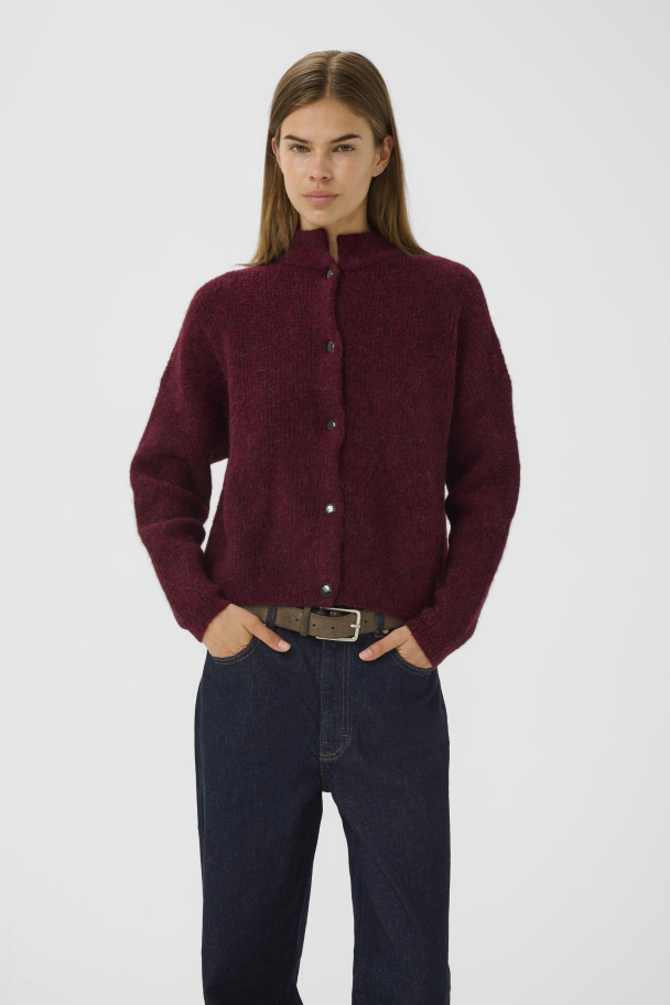 Alpha Short Cardigan - Blood Red Melange  - Image 1