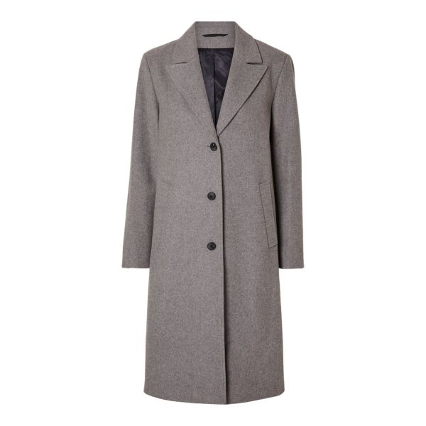 Alma Wool Coat - Steel Gray Melange 