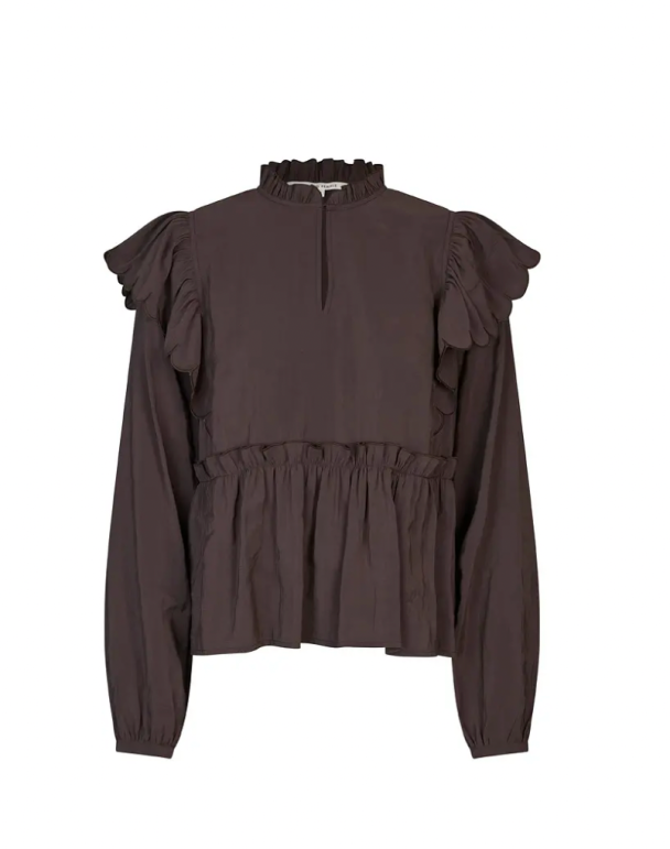 Terra Frill Blouse - Chocolate Plum - Image 2