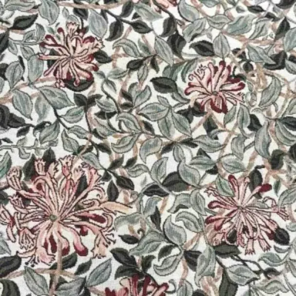 Gobelin- dyprøde blomster. William Morris