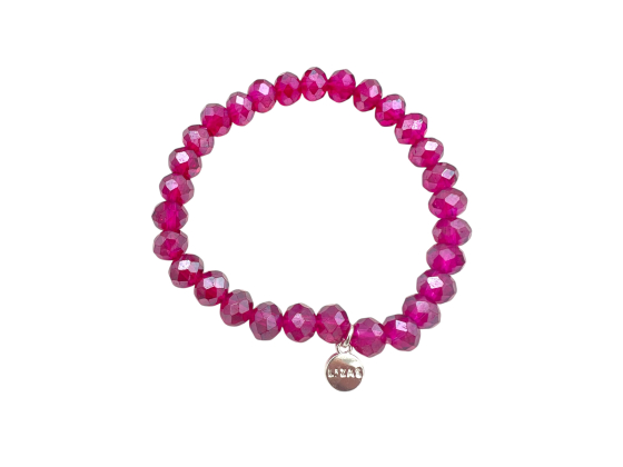 LIZAS perlearmbånd - "Clarksville" 8mm Plum