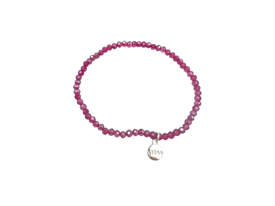 LIZAS perlearmbånd - "Fineville" 3mm Dark Pink