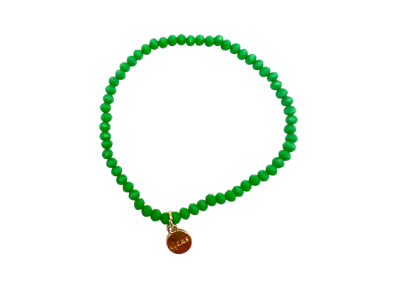 LIZAS perlearmbånd - "Fineville" 3mm Fir Green