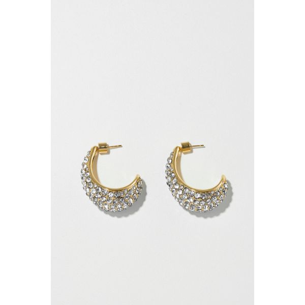 SMALL CRESCENT HOOPS GOLD