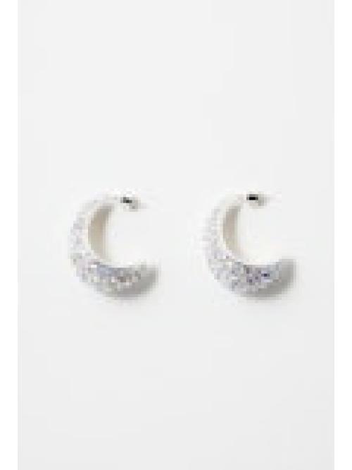SMALL CRESCENT HOOPS SILVER 