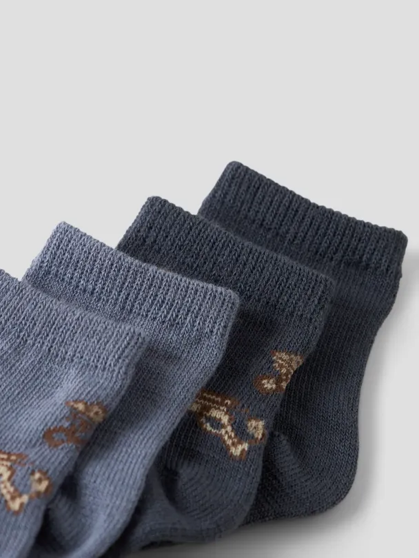 NBMwak 4-pk Ullsokker Baby Blå - Image 3