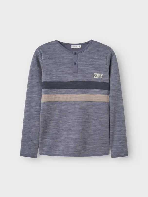 NKMwuppo Topp Ull/bomull Blå - Image 1