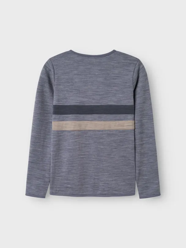 NKMwuppo Topp Ull/bomull Blå - Image 2