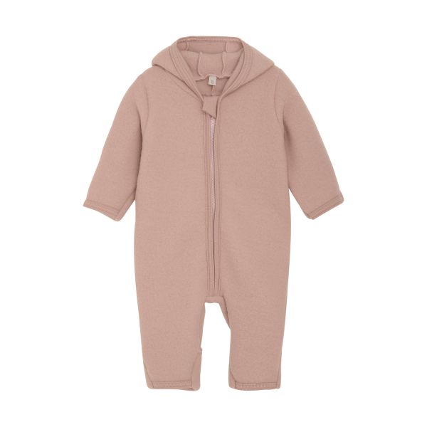 HUTTEliHUT | Pram Suit Ears Wool Fleece - Mahogany Rose