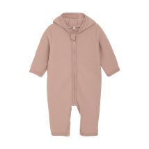HUTTEliHUT | Pram Suit Ears Wool Fleece - Mahogany Rose