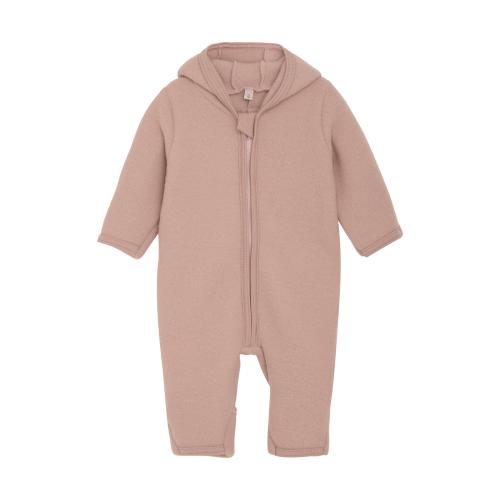 HUTTEliHUT | Pram Suit Ears Wool Fleece - Mahogany Rose