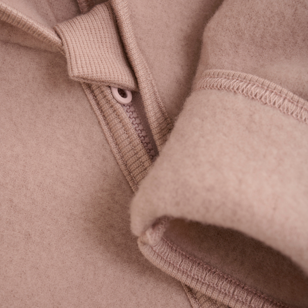 Pram Suit Ears Wool Fleece - Mahogany Rose - Image 3