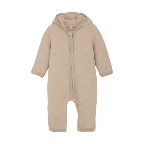 HUTTEliHUT | Pram Suit Ears Wool Fleece - Camel Melange
