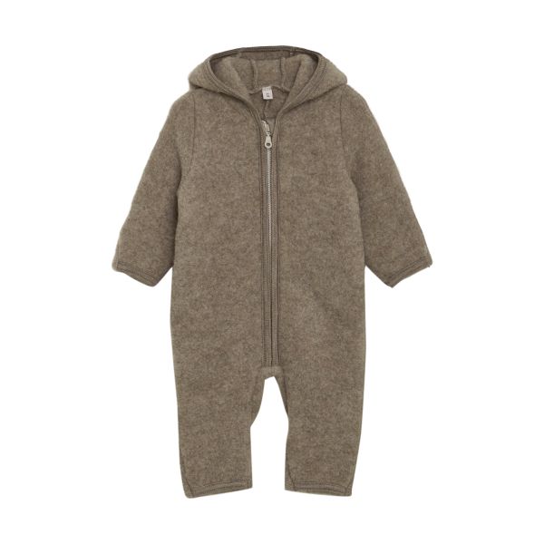 HUTTEliHUT | Pram Suit Ears Wool Fleece - Savannah Melange