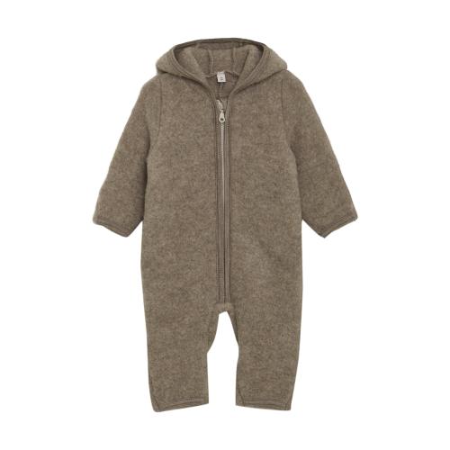 HUTTEliHUT | Pram Suit Ears Wool Fleece - Savannah Melange