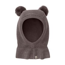 HUTTEliHUT | Balaclava Windstop Pompoms - Brown Melange