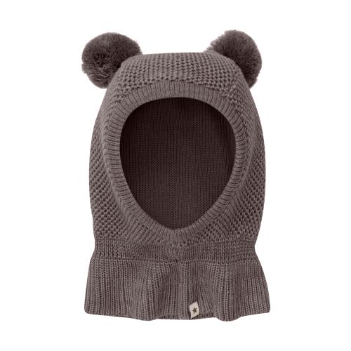 HUTTEliHUT | Balaclava Windstop Pompoms - Brown Melange