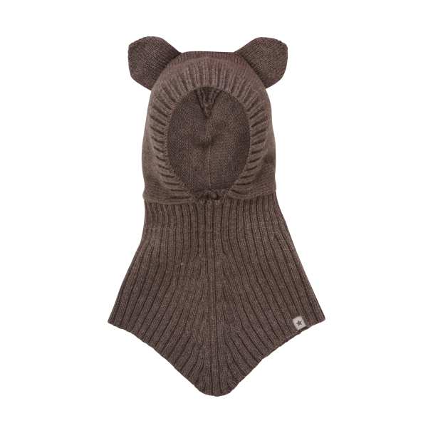 Balaclava Ears Wool Knit - Brown Melange - Image 1