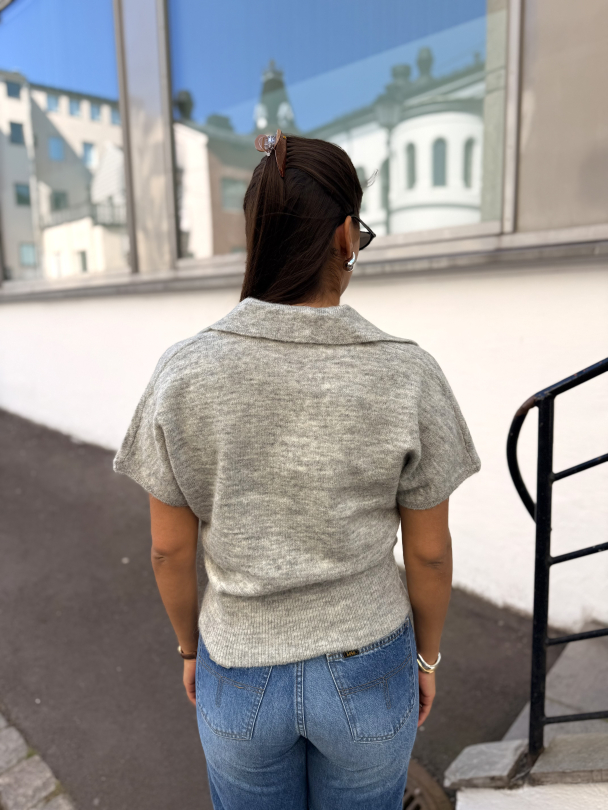 Lulu Knit Polo - Grey/Melange  - Image 5