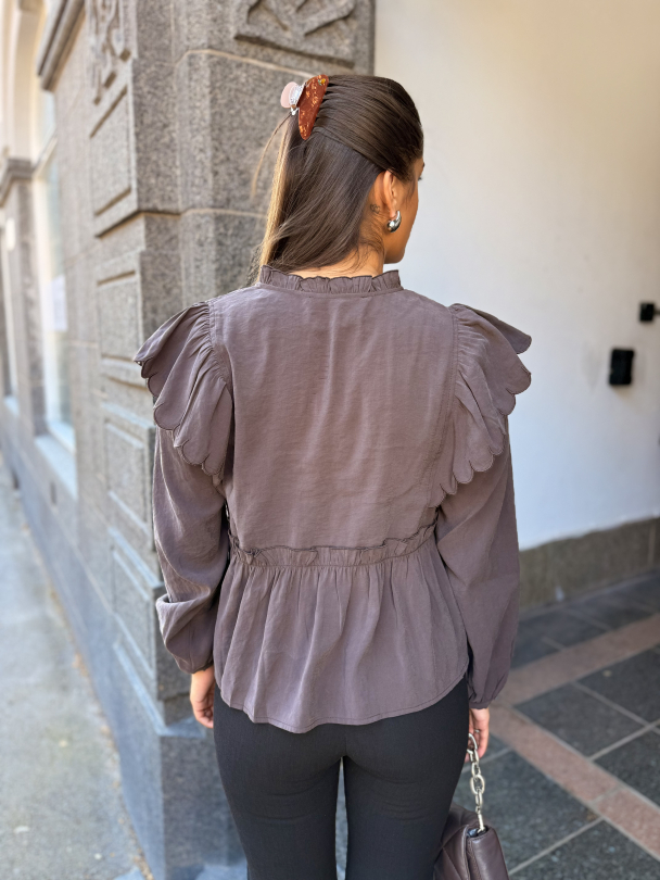 Terra Frill Blouse - Chocolate Plum - Image 3