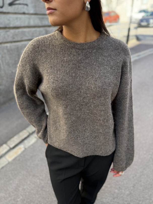 Alpha Slit Pullover - Chestnut Melange  - Image 1