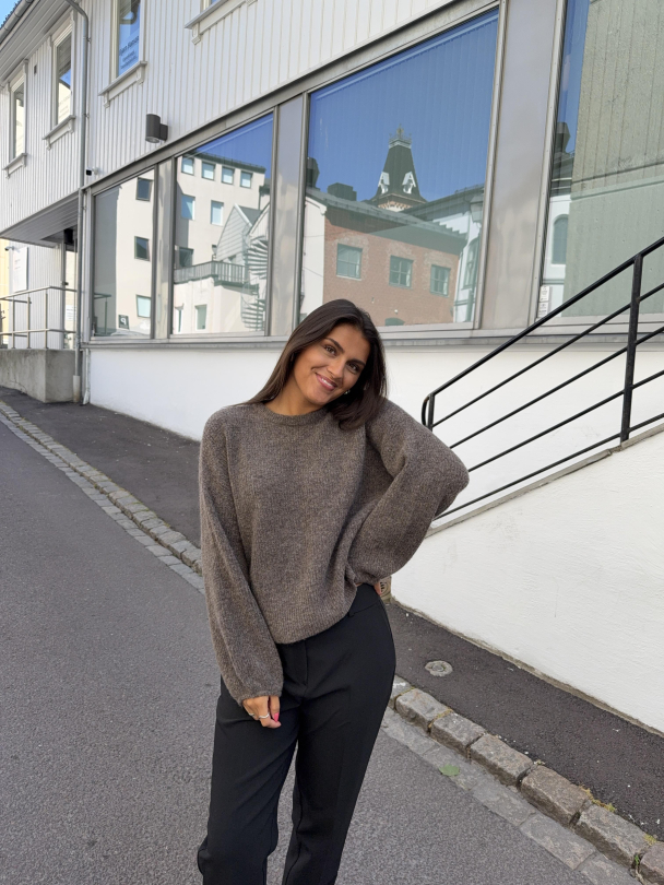 Alpha Slit Pullover - Chestnut Melange  - Image 3