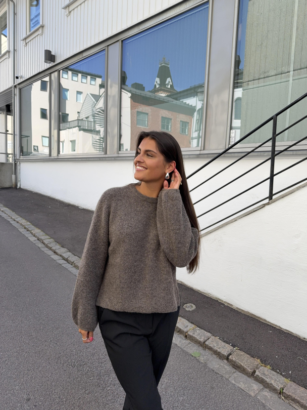 Alpha Slit Pullover - Chestnut Melange  - Image 4